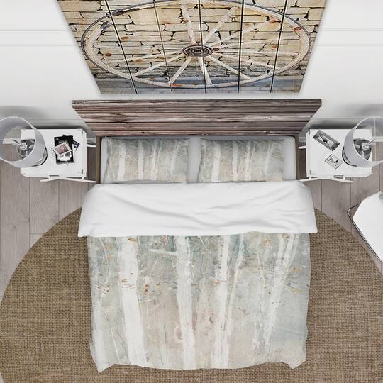 Designart 'A Woodland Walk into the Forest V' Farmhouse Bedding Set
